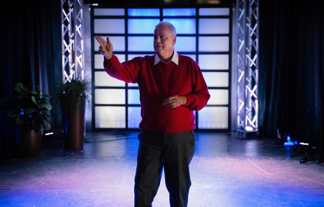 Dr. Steve speaking with passion about ministry